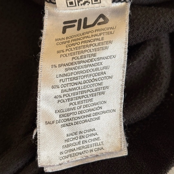 FILA Black Velour Quarter Zip Hoodie L - Picture 3 of 8